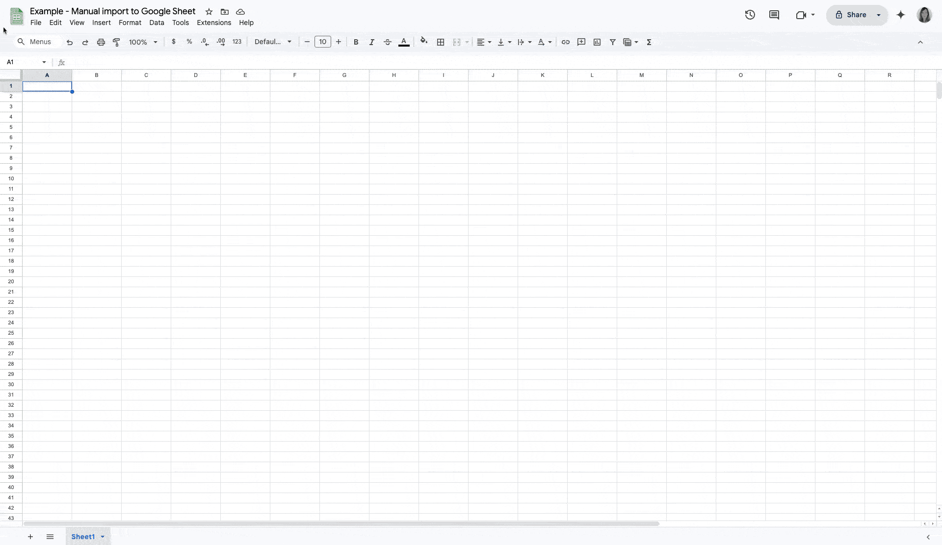 Manual import to G-Sheet.gif