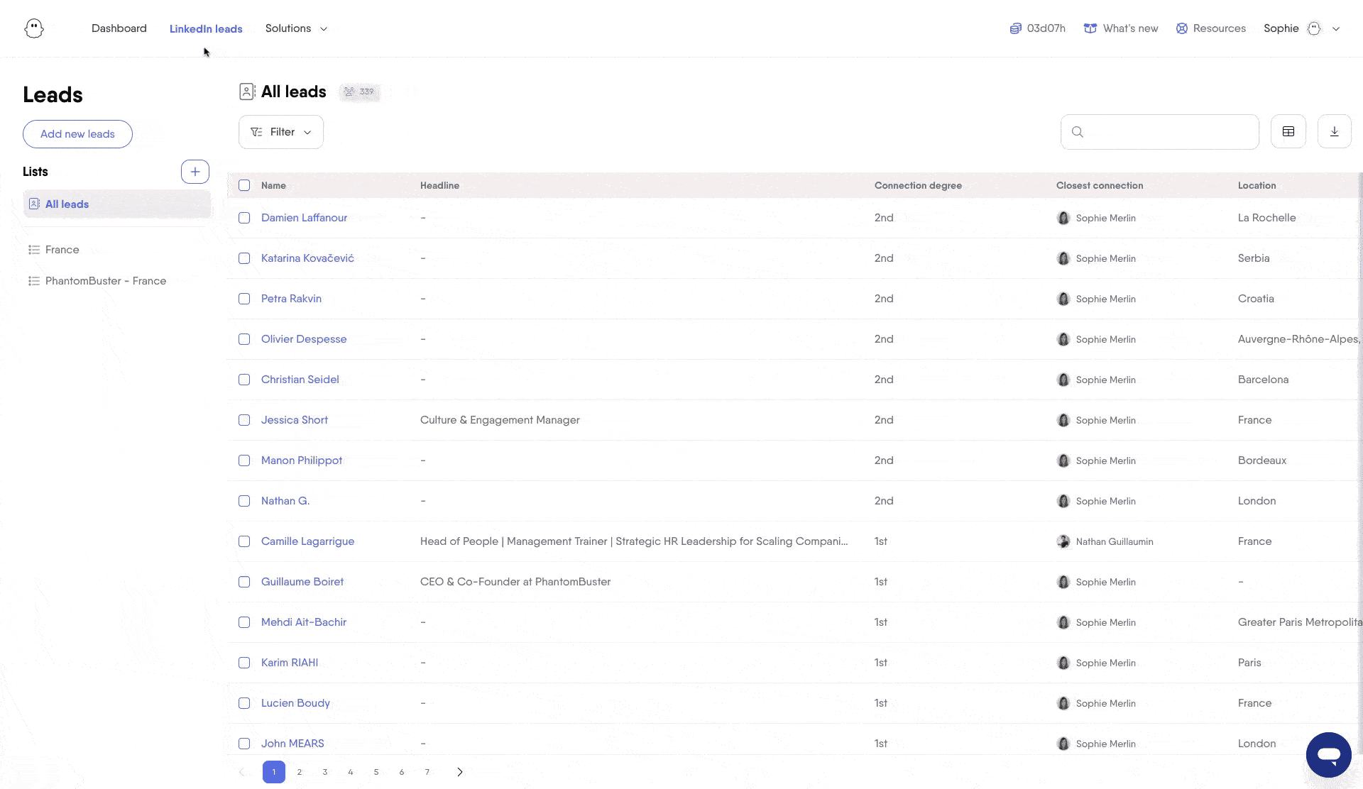 How to use the Enrich list quick action to launch an enrichment Phantom from a LinkedIn lead list