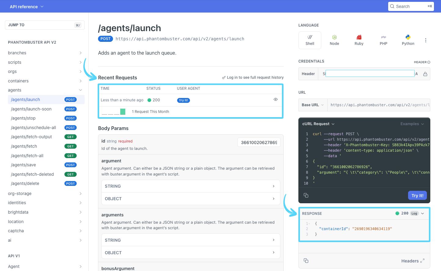 How to launch a Phantom via API – PhantomBuster