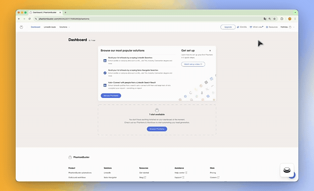 Animated walkthrough showing how to toggle between annual and monthly billing in PhantomBuster