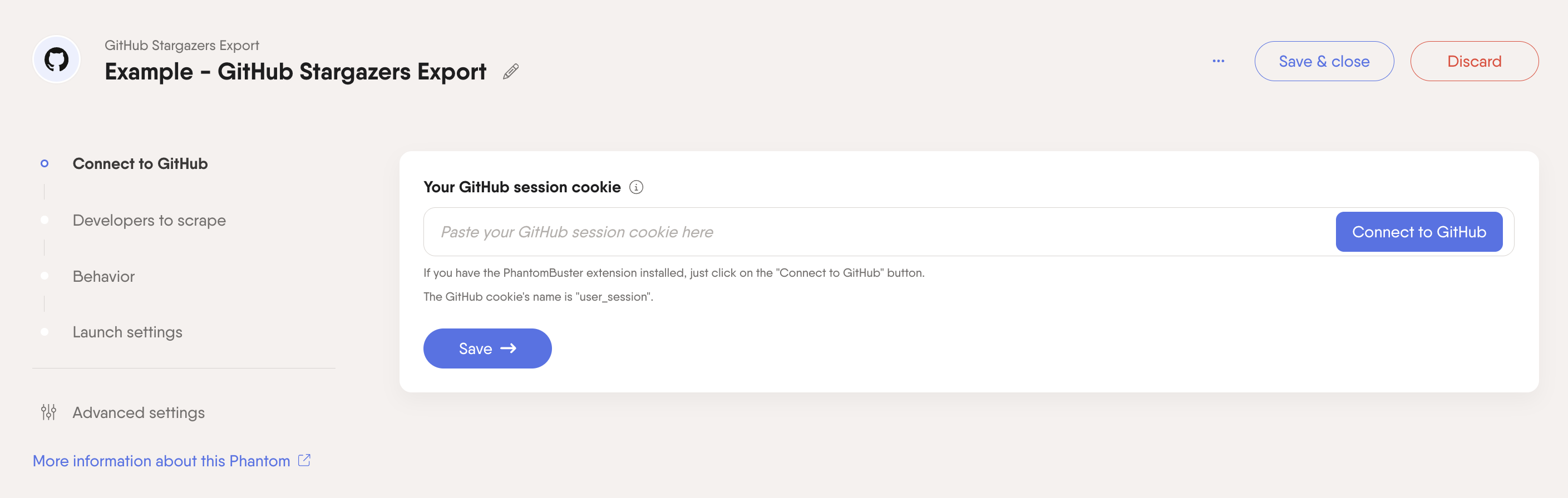 Step 1 - Connect your GitHub session